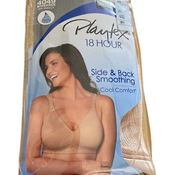NEW Playtex® Bra: 18 Hour Seamless Smoothing Full-Figure Bra 4049 Beige 44D - Picture 7 of 9